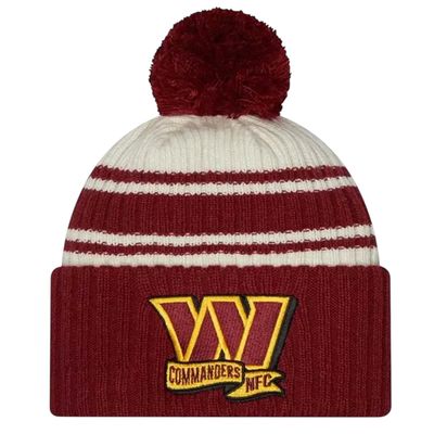 Washington Commanders Men's New Era Sideline Knit Pom Hat