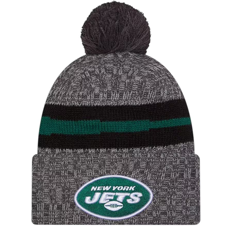 New York Jets Men’s Grey New Era Cold Weather Knit Pom Hat