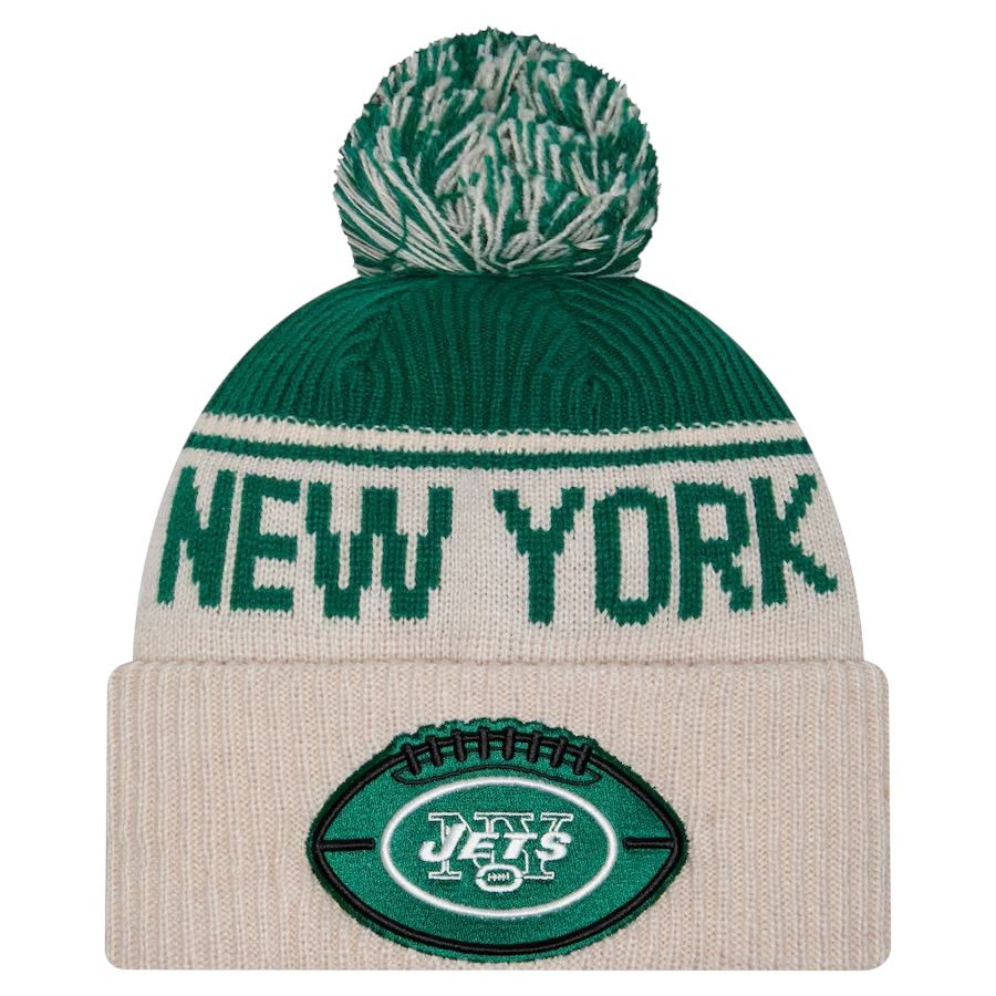 New York Jets Men’s Grey New Era Cold Weather Knit Pom Hat