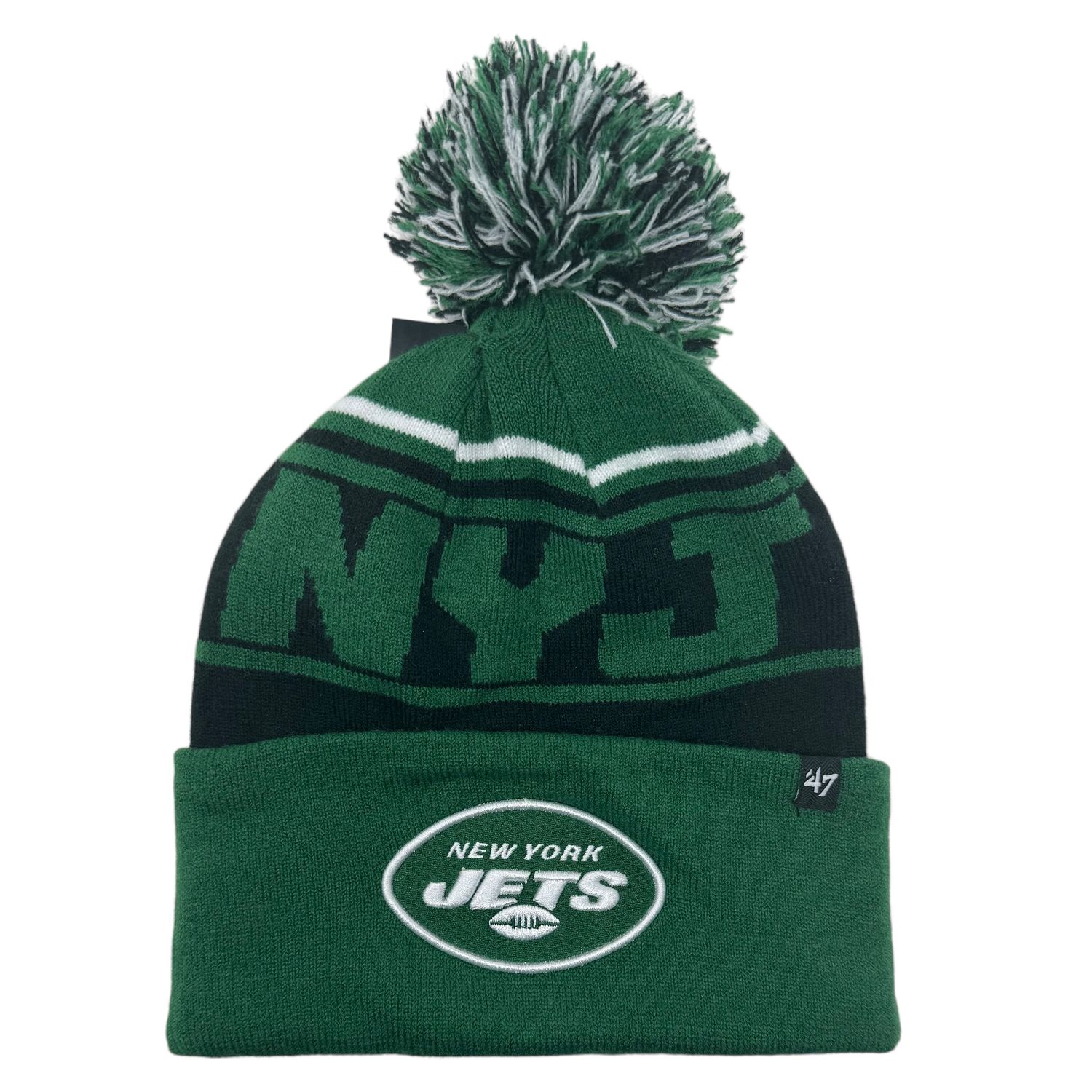 New York Jets Men's 47 Rexford Cuffed Pom Knit Hat