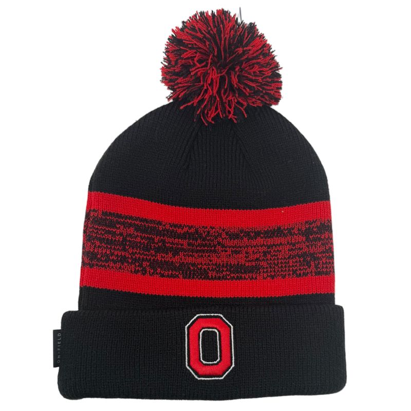 Ohio State Buckeyes Men’s Black Cuffed Pom Knit Hat