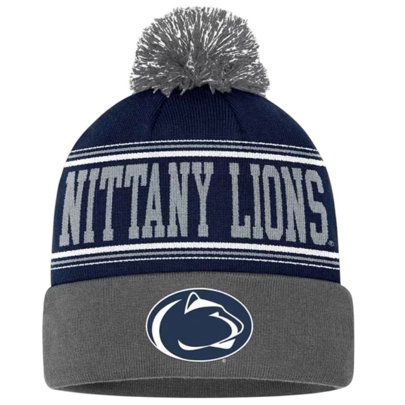 Penn State Nittany Lions Men's Top of the World Cuffed Pom Knit Hat