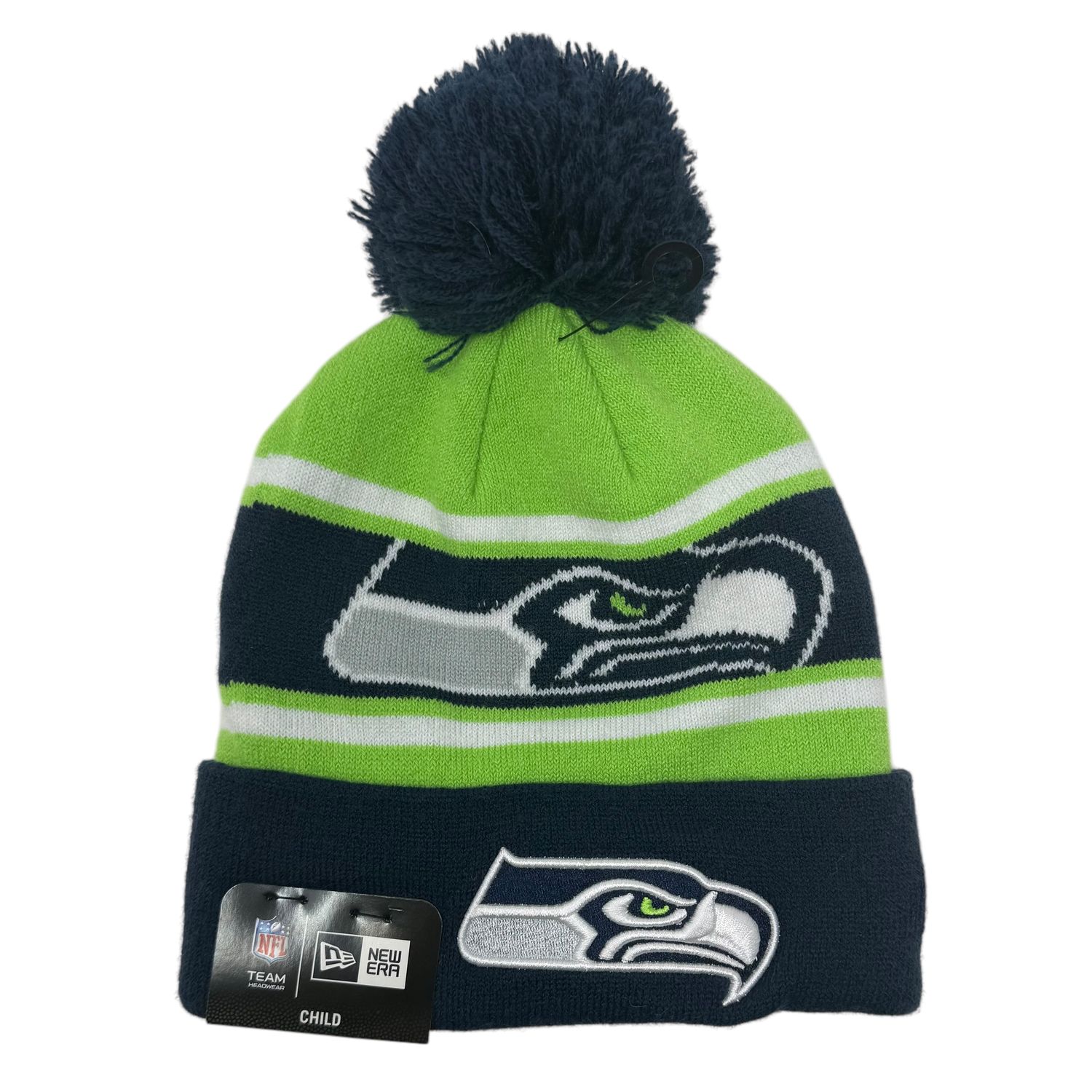 Seattle Seahawks Child New Era Cold Weather Knit Pom Hat