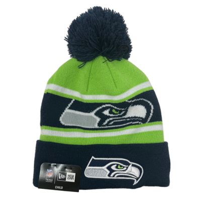Seattle Seahawks Child New Era Cold Weather Knit Pom Hat Seattle Seahawks Child New Era Cold Weather Knit Pom Hat