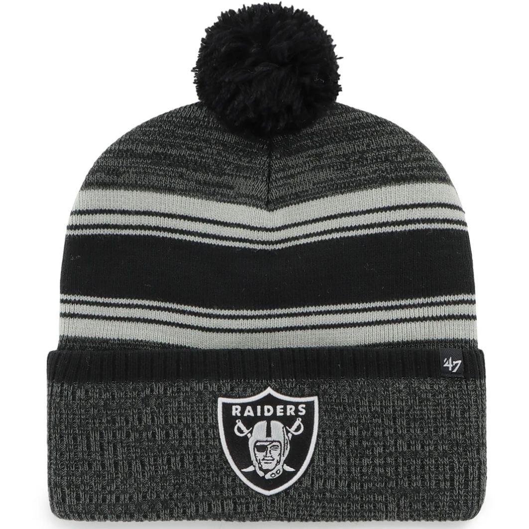 Las Vegas Raiders Men's 47 Brand Cuffed Pom Knit Hat