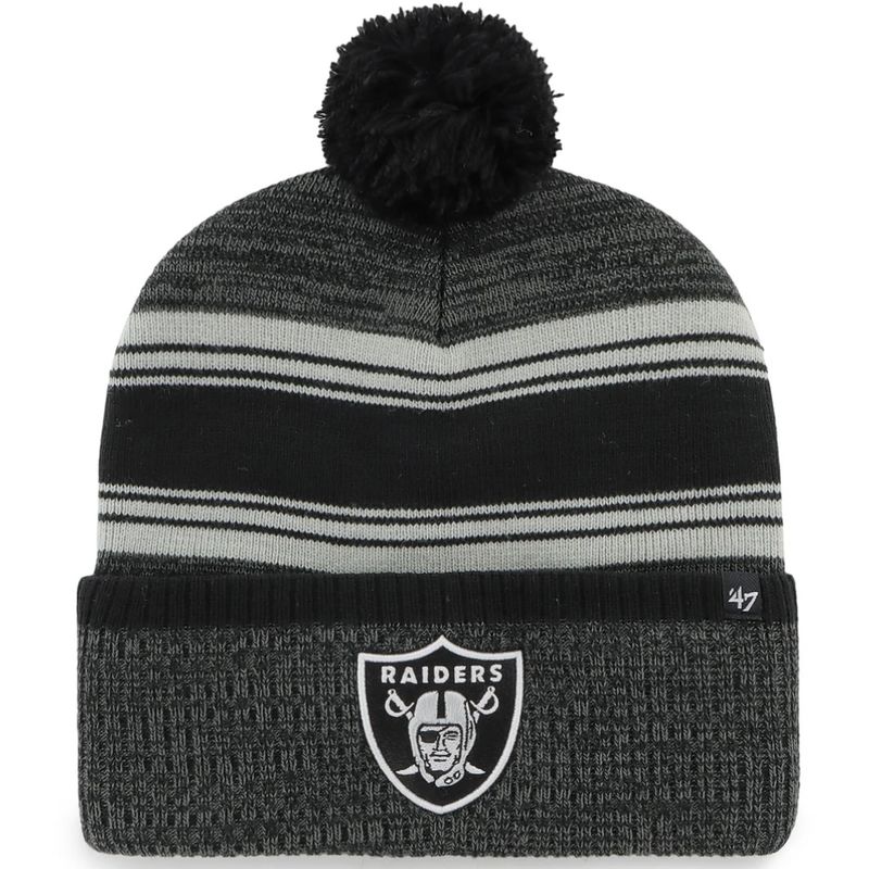 Las Vegas Raiders Men's 47 Brand Cuffed Pom Knit Hat