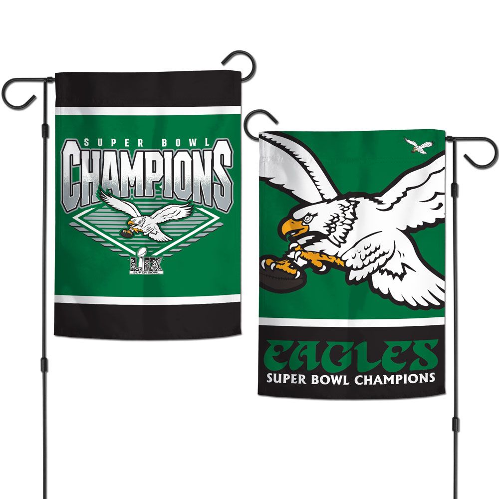 Philadelphia Eagles Historic 2024 LIX Super Bowl Champions 12.5" x 18" Premium 2-Sided Garden Flag