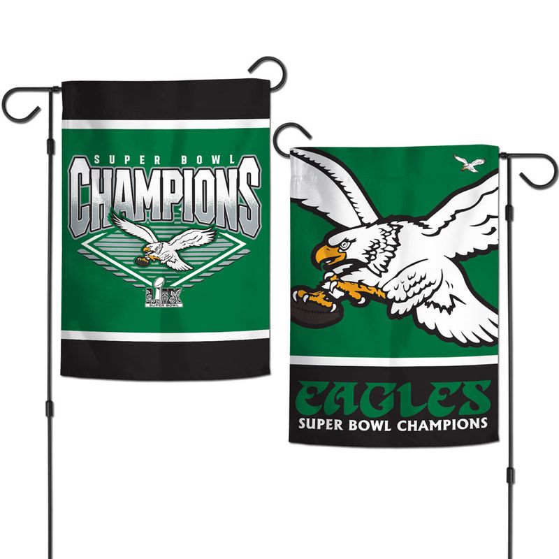 Philadelphia Eagles Historic 2024 LIX Super Bowl Champions 12.5" x 18" Premium 2-Sided Garden Flag