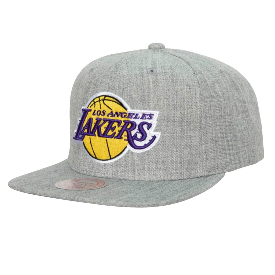 Los Angeles Lakers Men’s Heather Grey 2.0 Mitchell & Ness Team Snapback Hat