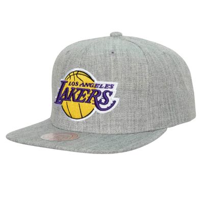 Los Angeles Lakers Men’s Heather Grey 2.0 Mitchell & Ness Team Snapback Hat