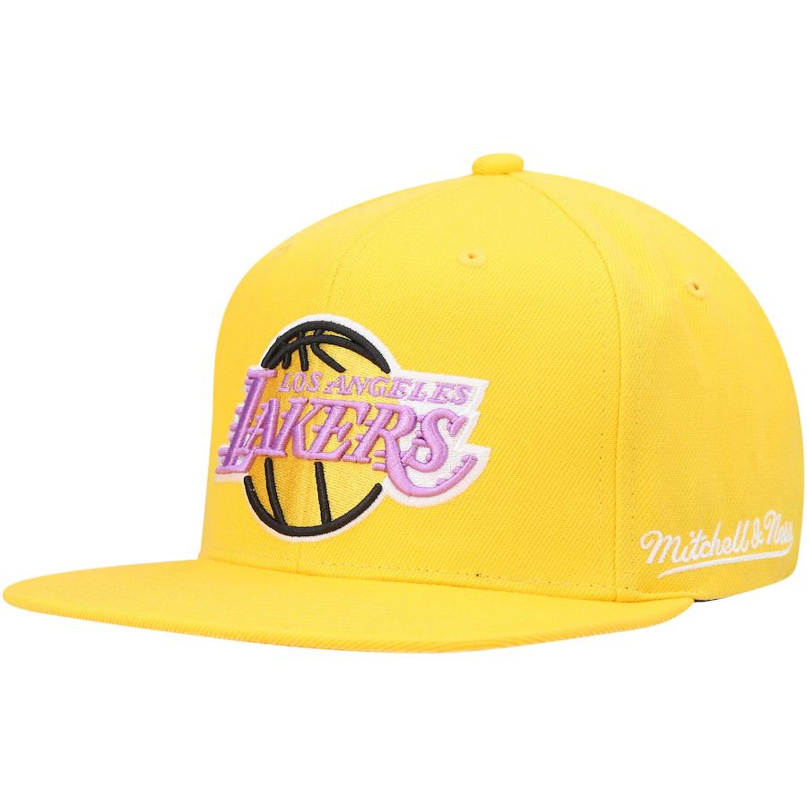 Los Angeles Lakers Men’s English Dropback Mitchell & Ness Snapback Hat