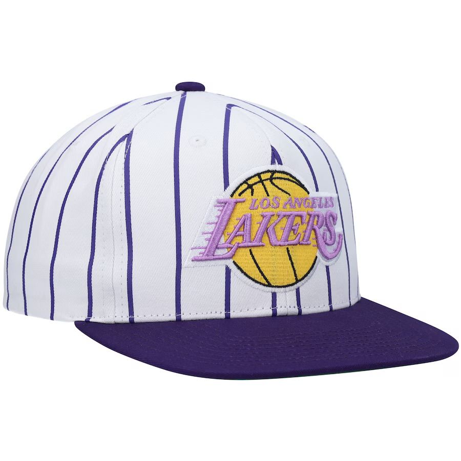 Los Angeles Lakers Men’s NBA Retro Pinstripe Mitchell & Ness Snapback Hat