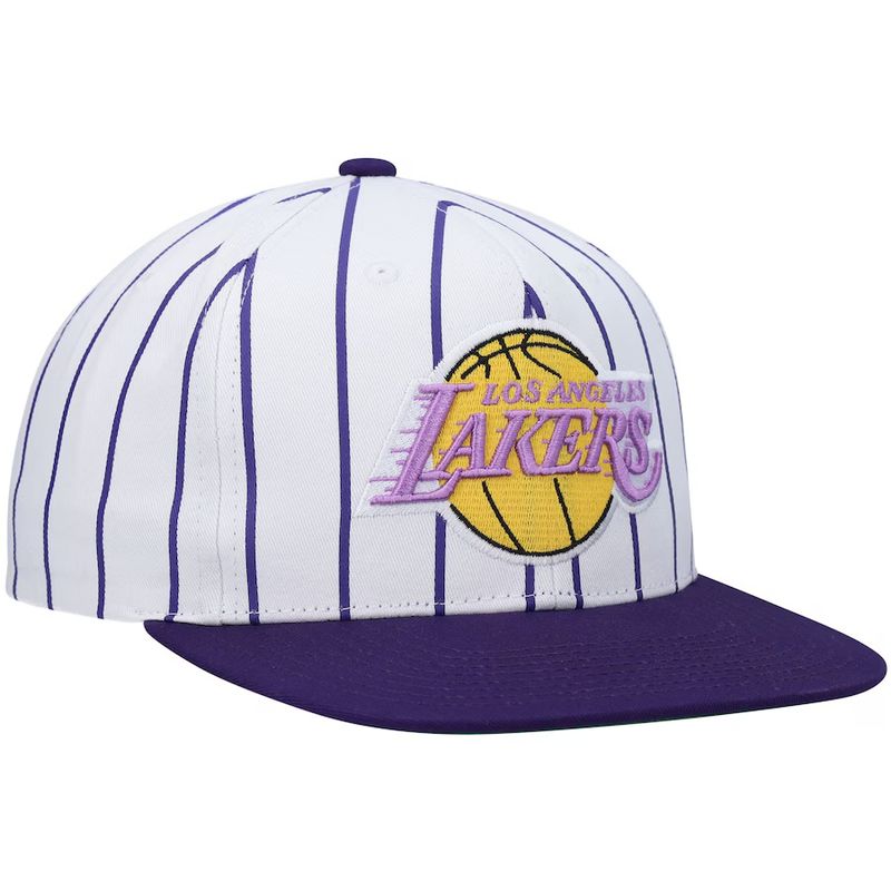 Los Angeles Lakers Men’s NBA Retro Pinstripe Mitchell & Ness Snapback Hat