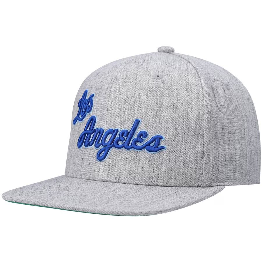 Los Angeles Lakers Men’s Heather Grey 2.0 Mitchell & Ness Team Snapback Hat
