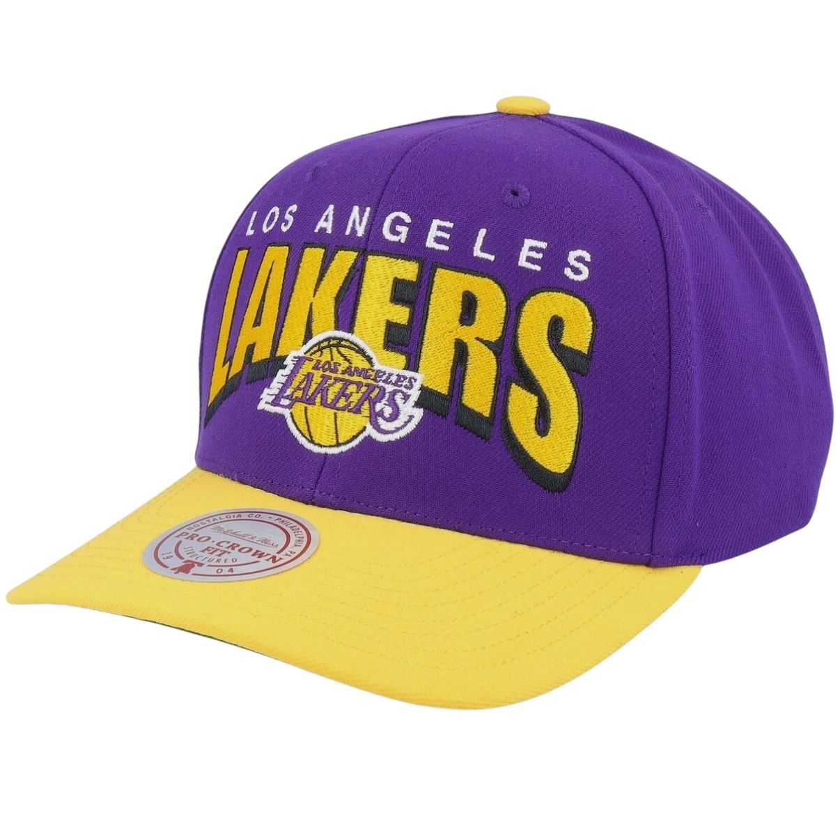 Los Angeles Lakers Men’s NBA Boom Text Pro Mitchell & Ness Snapback Hat