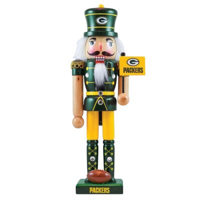 Green Bay Packers 12” x 3” Wooden Nutcracker Statue Green Bay Packers 12” x 3” Wooden Nutcracker Statue