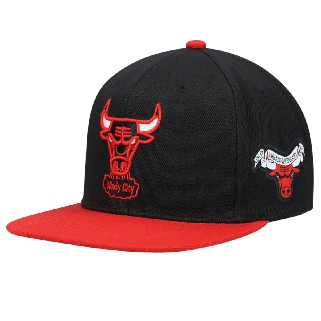 Chicago Bulls Men’s NBA Patches 25th Anniversary Mitchell & Ness Snapback Hat