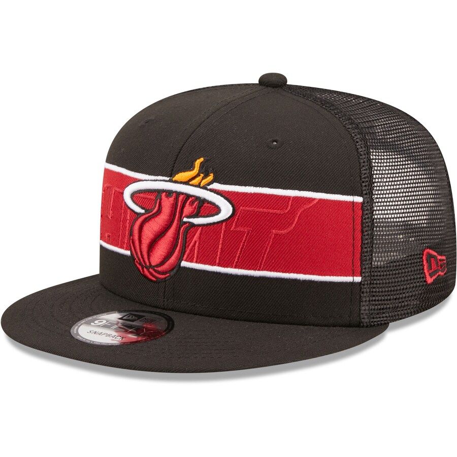 Miami Heat Men's Black Tonal Band New Era 9Fifty Snapback Hat