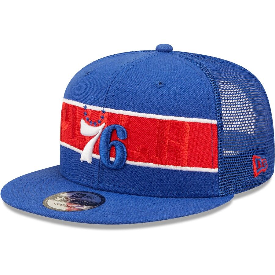 Philadelphia 76ers Men's Blue Tonal Band New Era 9Fifty Snapback Hat