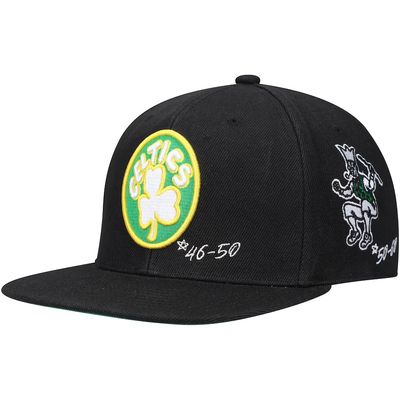 Boston Celtics Men’s Mitchell & Ness Black Hardwood Classics Timeline Fitted Hat