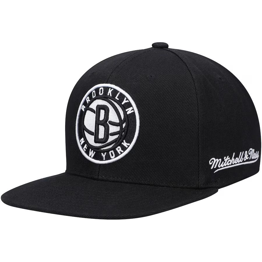 Brooklyn Nets Men’s English Dropback Mitchell & Ness Snapback Hat