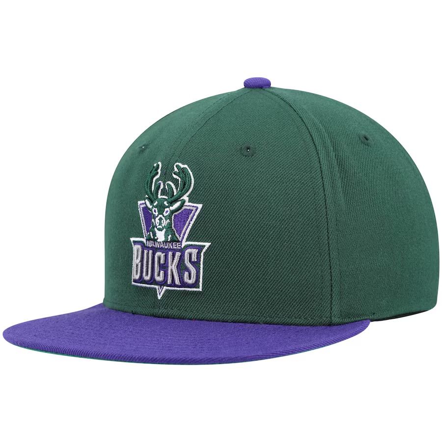 Milwaukee Bucks Men’s Mitchell & Ness NBA Team 2 Tone Snapback Hat