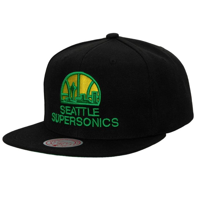 Seattle SuperSonics Men’s Black Mitchell & Ness NBA Core Snapback Hat