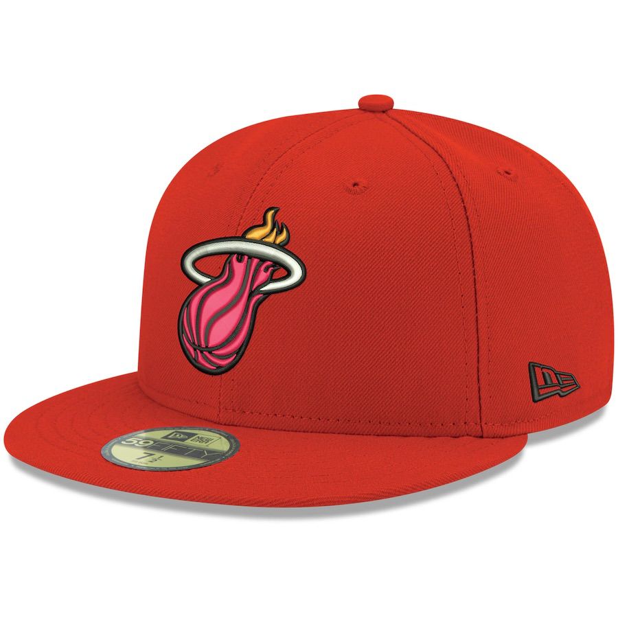 Miami Heat Men's Red New Era 59Fifty Fitted Hat