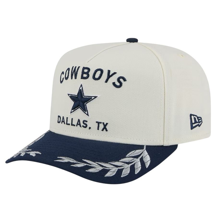 Dallas Cowboys Men’s New Era Cream/Navy 2025 NFL Draft A-Frame 9Fifty Snapback Hat