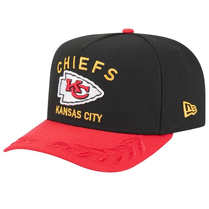 Kansas City Chiefs Men’s New Era Black/Red 2025 NFL Draft A-Frame 9Fifty Snapback Hat