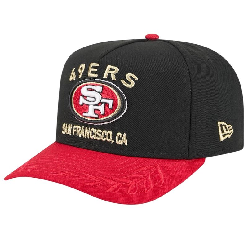 San Francisco 49ers Men’s New Era Black/Red NFL Draft A-Frame 9Fifty Snapback Hat