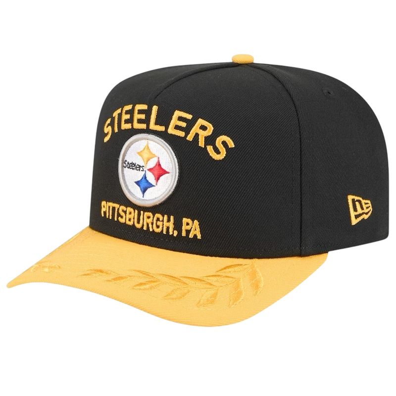 Pittsburgh Steelers Youth New Era Black/Yellow 2025 NFL Draft M-Crown 9Forty Snapback Hat