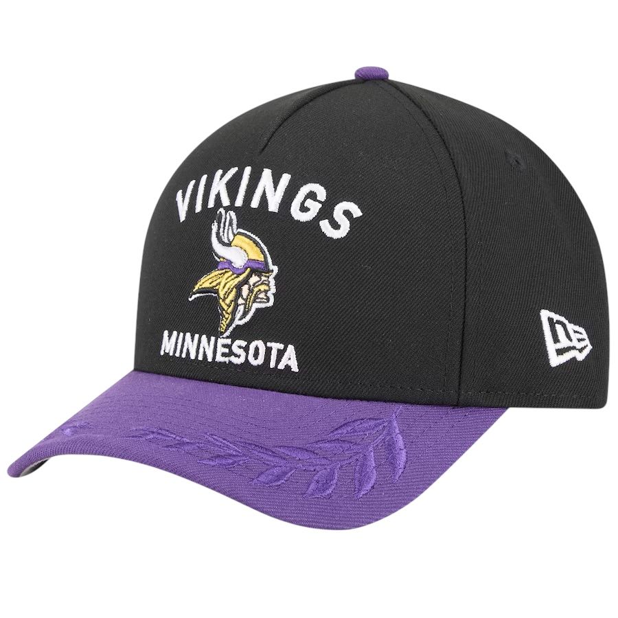 Minnesota Vikings Men’s New Era Black/Purple 2025 NFL Draft M-Crown 9Forty Snapback Hat