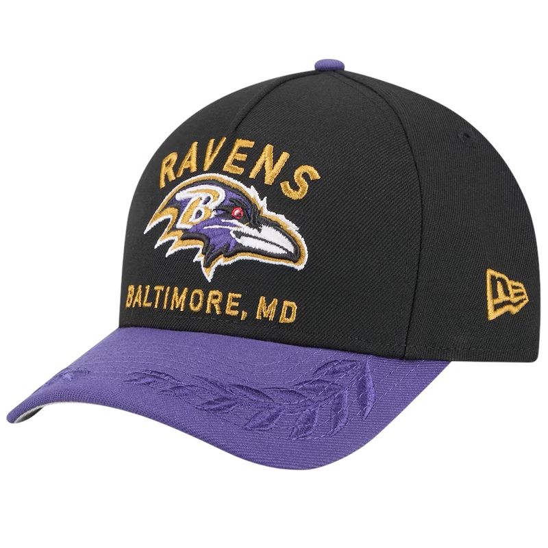 Baltimore Ravens Men’s New Era Black/Purple 2025 NFL Draft M-Crown 9Forty Snapback Hat