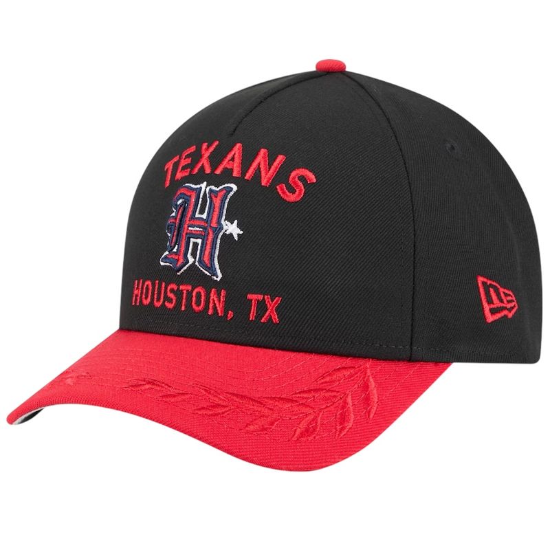 Houston Texans Men’s New Era Black/Blue 2025 NFL Draft M-Crown 9Forty Snapback Hat