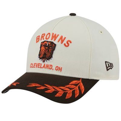 Cleveland Browns Men’s New Era Cream/Brown 2025 NFL Draft M-Crown 9Forty Snapback Hat