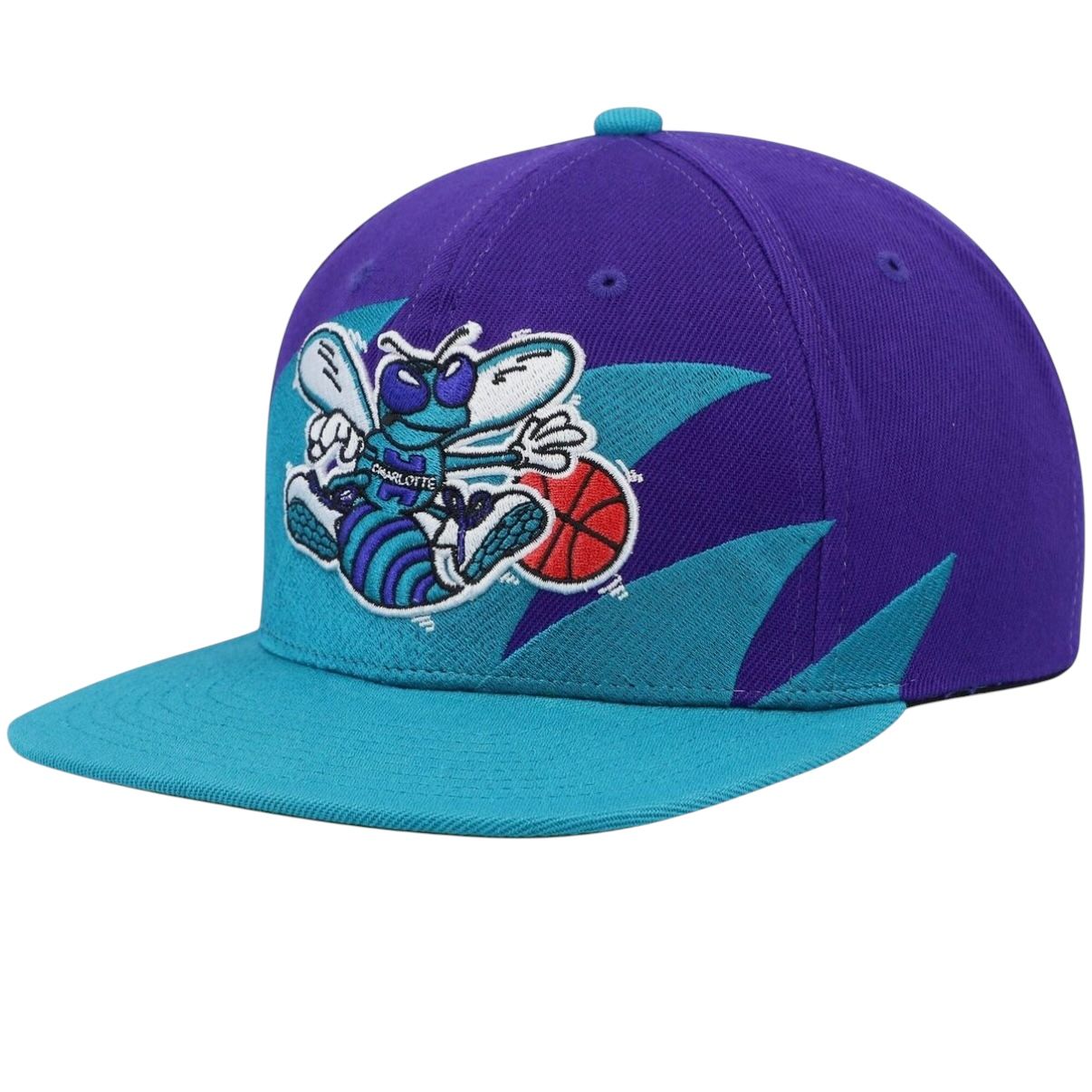 Charlotte Hornets Men’s Mitchell & Ness NBA Sharktooth Snapback Hat