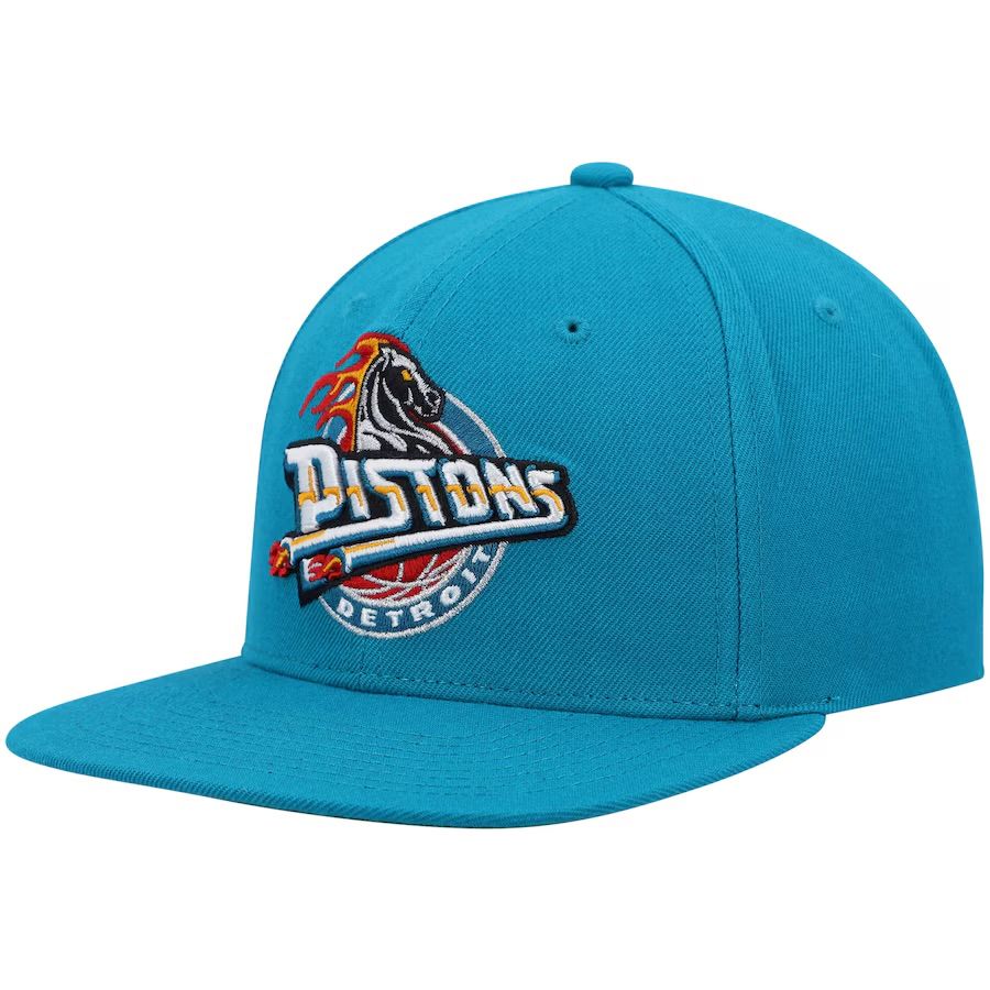 Detroit Pistons Men’s Teal Team Ground 2.0 Mitchell & Ness Snapback Hat