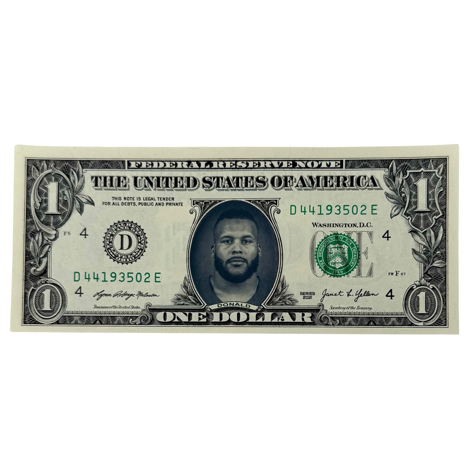 Aaron Donald Famous Face Dollar Bill