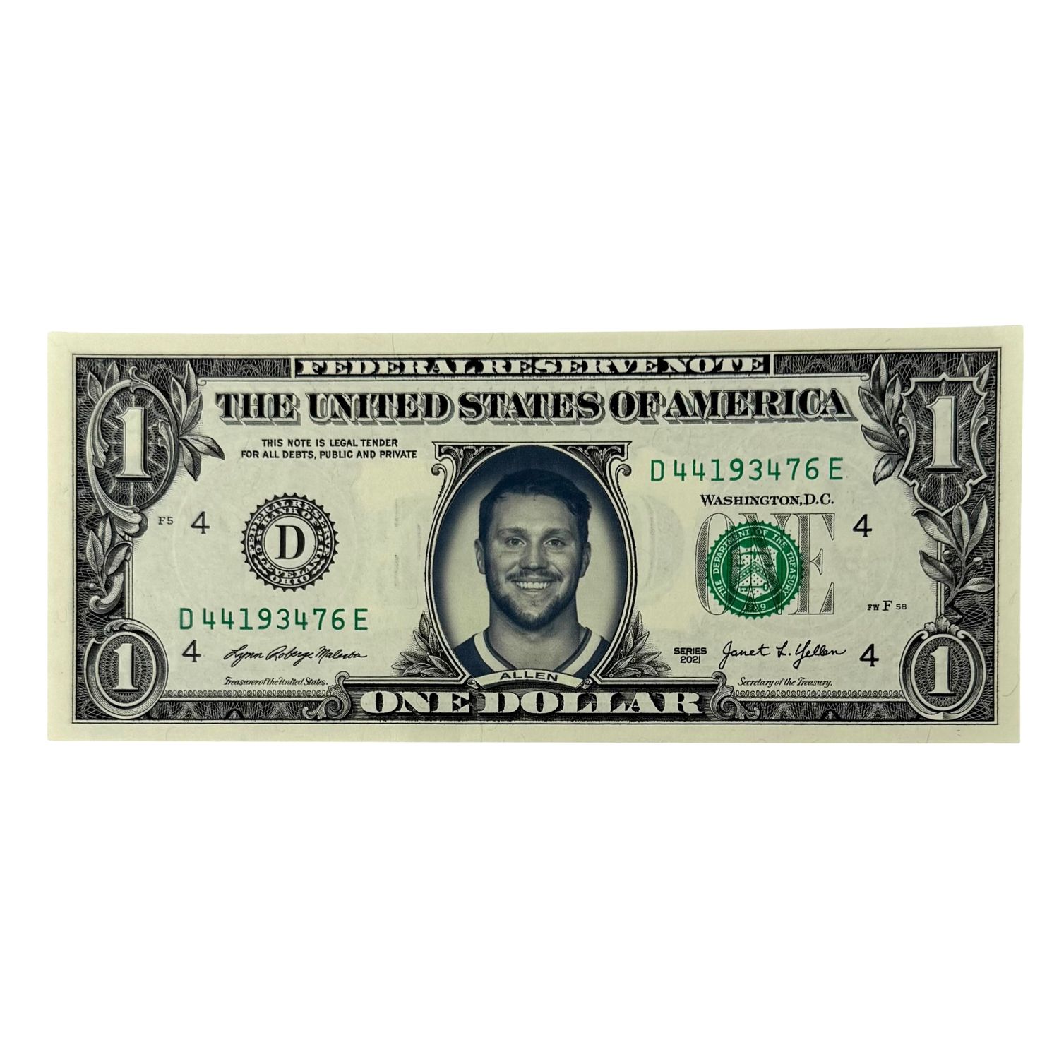 Josh Allen Famous Face Dollar Bill Josh Allen Famous Face Dollar Bill