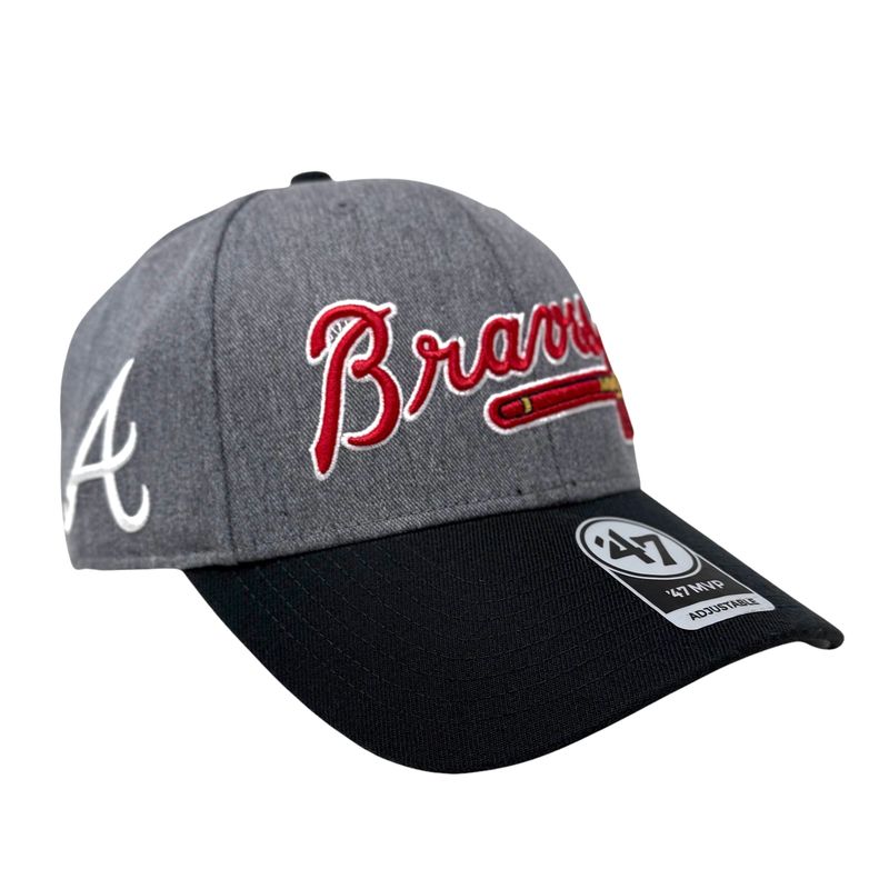 Atlanta Braves Men's Charcoal 47 Brand MVP Adjustable Hat