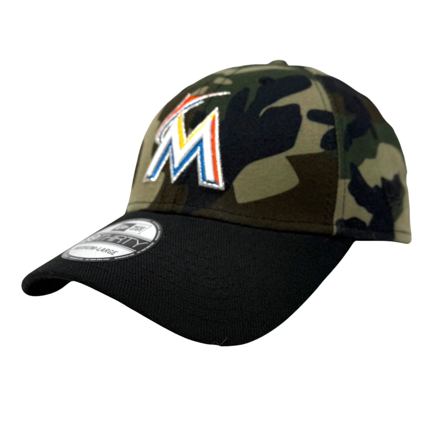 Miami Marlins Men's New Era Camo 39Thirty Flex Fit Hat
