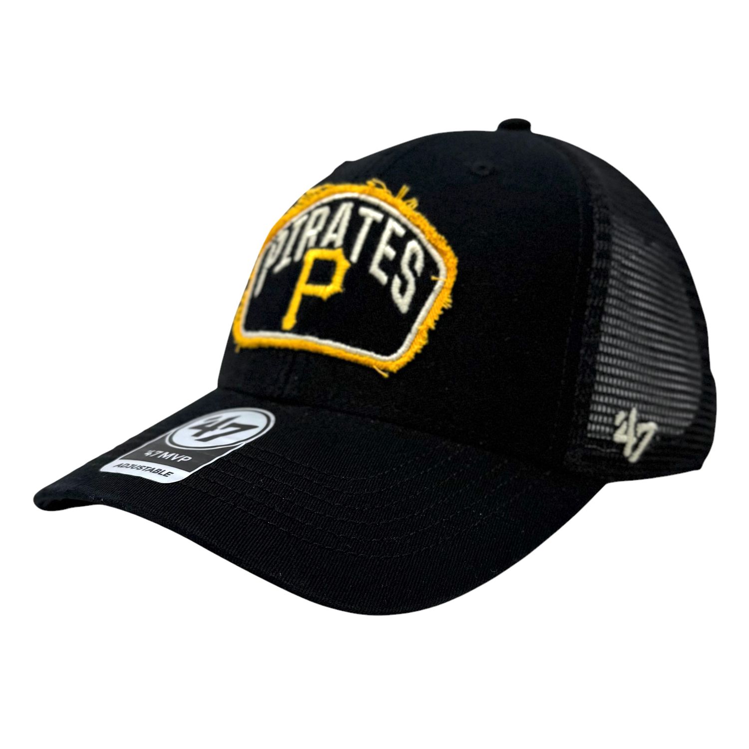 Pittsburgh Pirates Men's Distressed Patch 47 Brand MVP Adjustable Hat