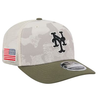 New York Mets Men's Light Beige/Olive New Era 2025 Armed Forces Day 9SEVENTY Stretch-Snap Hat