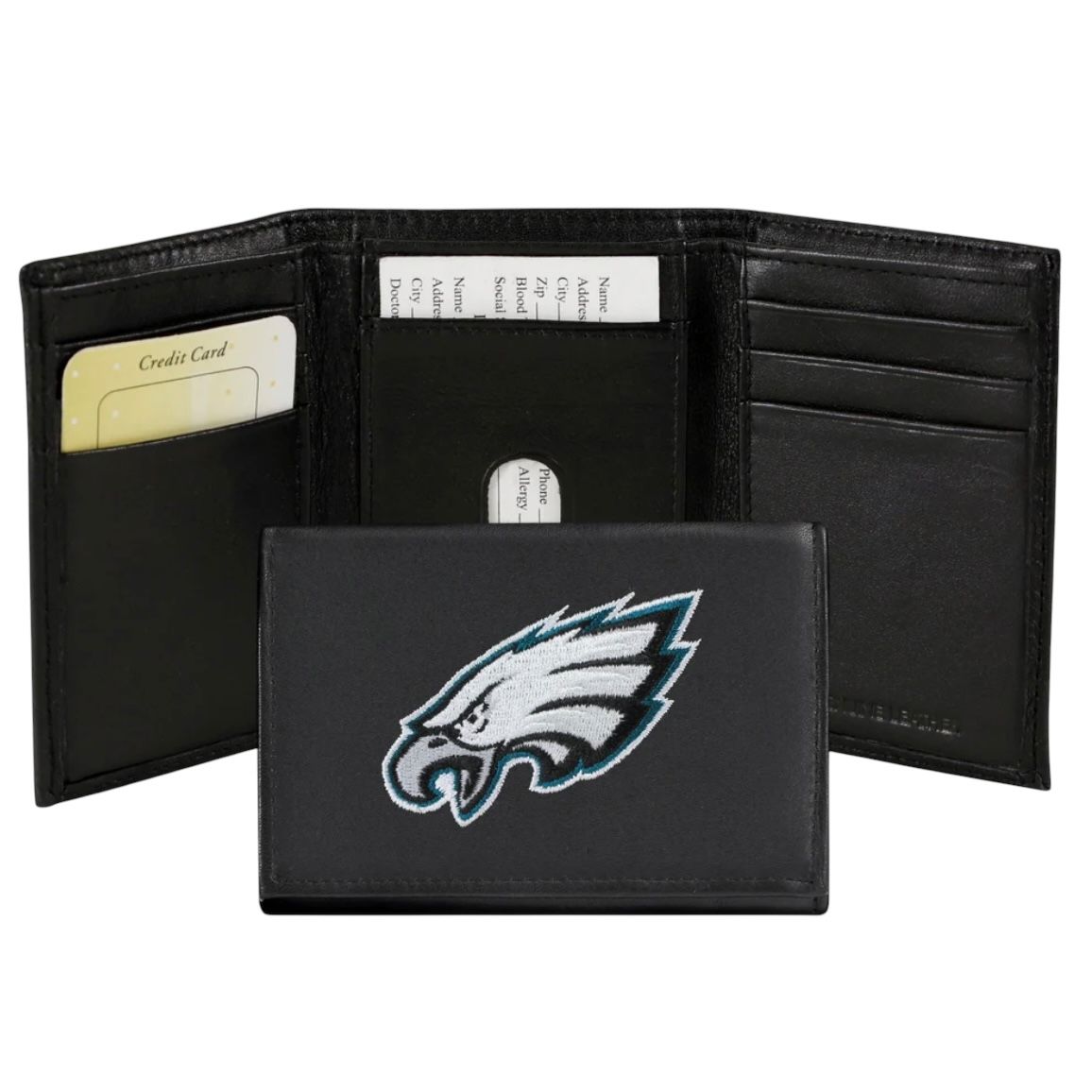 Philadelphia Eagles Leather Embroidered Tri-Fold Wallet