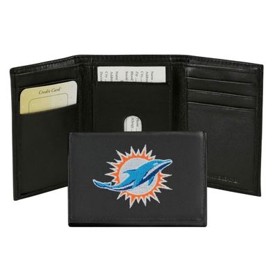 Miami Dolphins Leather Embroidered Tri-Fold Wallet