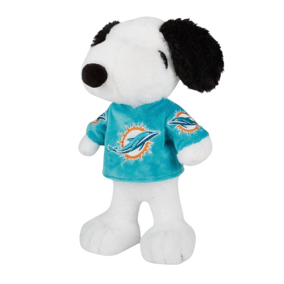 Miami Dolphins Snoopy Peanuts Team Jersey Plush Miami Dolphins Snoopy Peanuts Team Jersey Plush