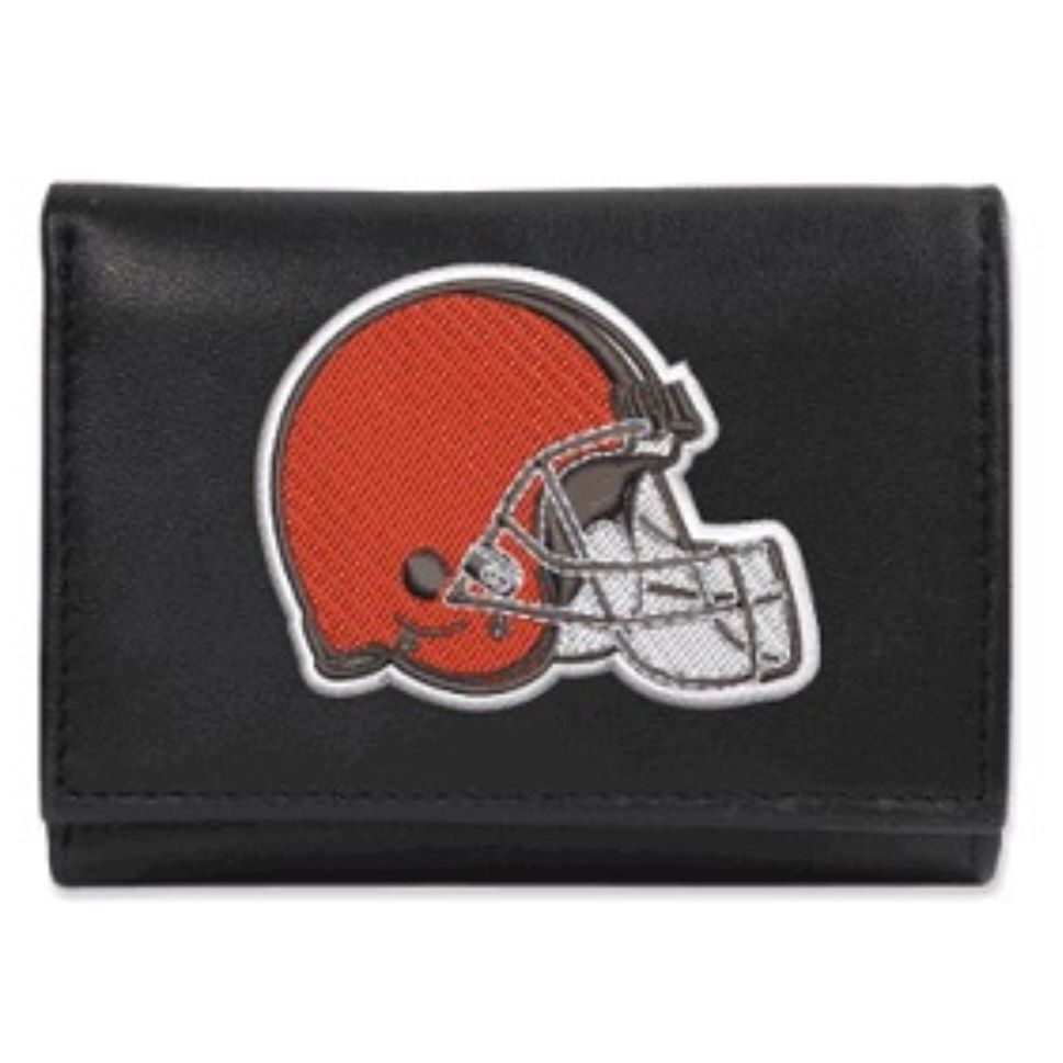 Cleveland Browns Leather Embroidered Tri-Fold Wallet