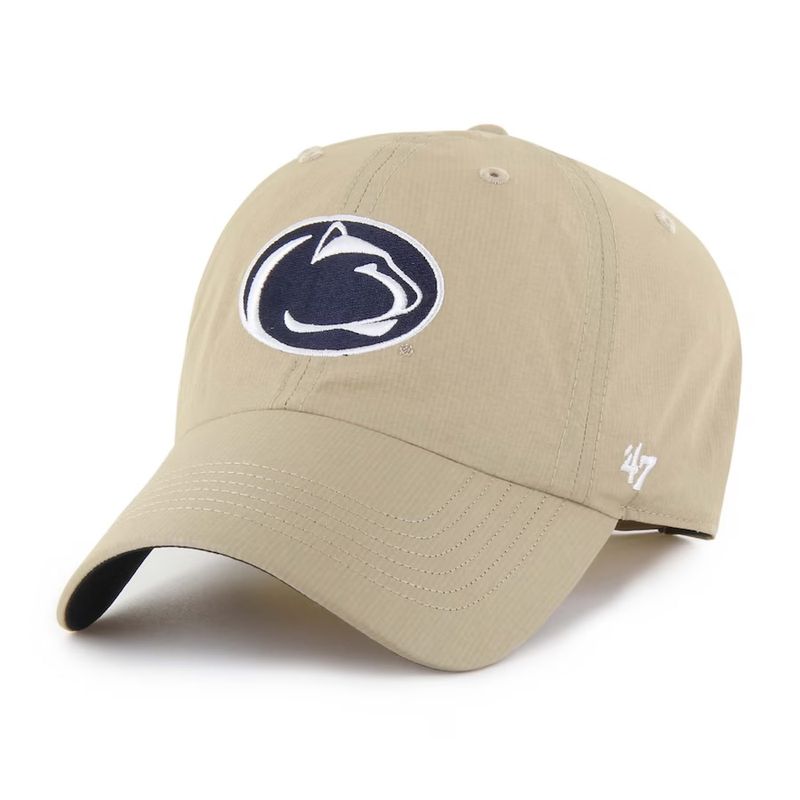 Penn State Nittany Lions Men’s Nylon Khaki 47 Brand Clean Up Adjustable Hat
