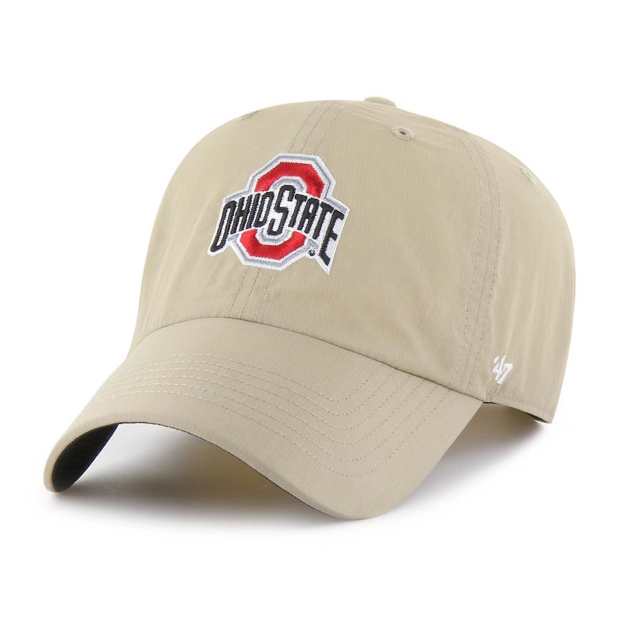 Ohio State Buckeyes Men’s Nylon Khaki 47 Brand Clean Up Adjustable Hat
